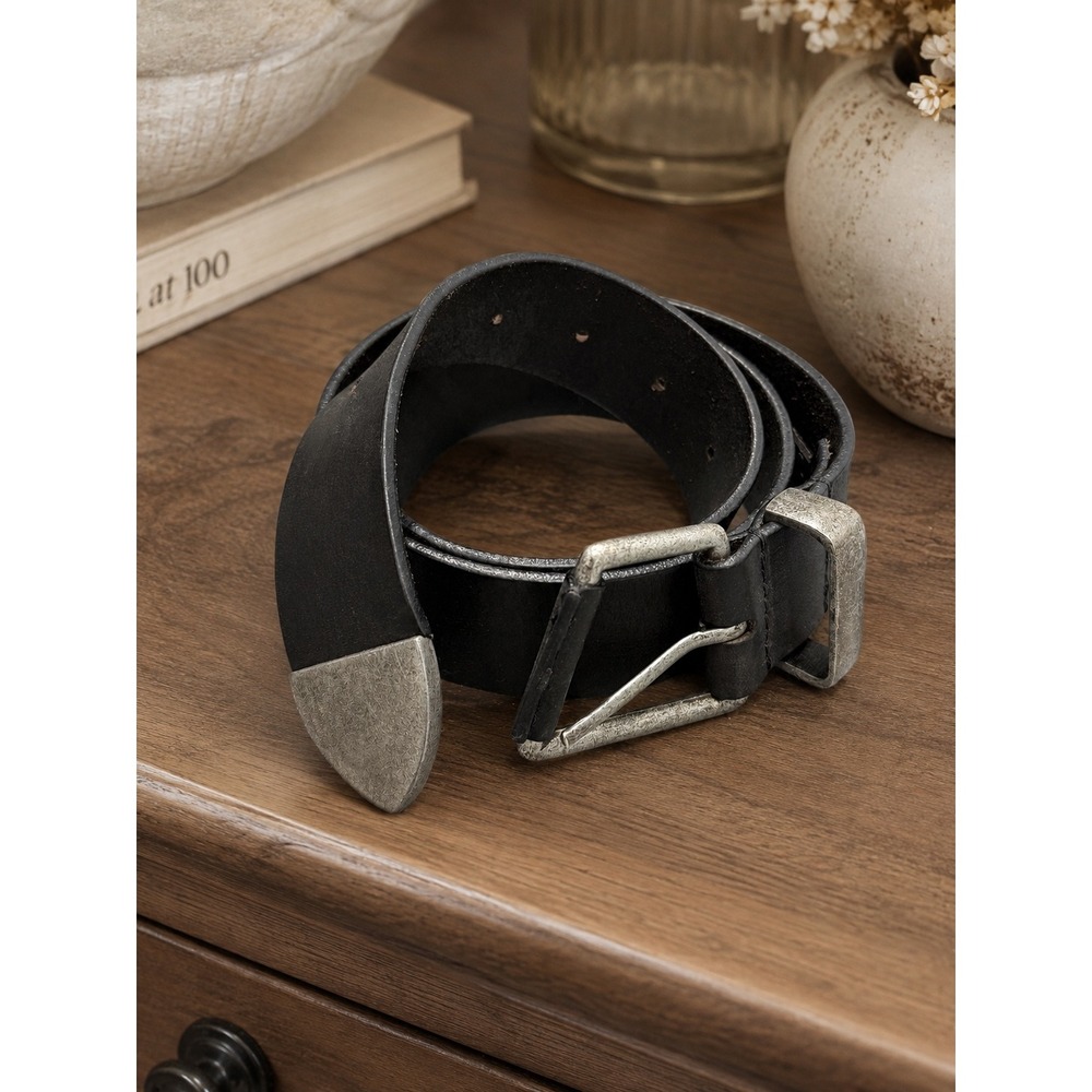 We The Free Getty Leather Belt Women S/M Black Western boho punk